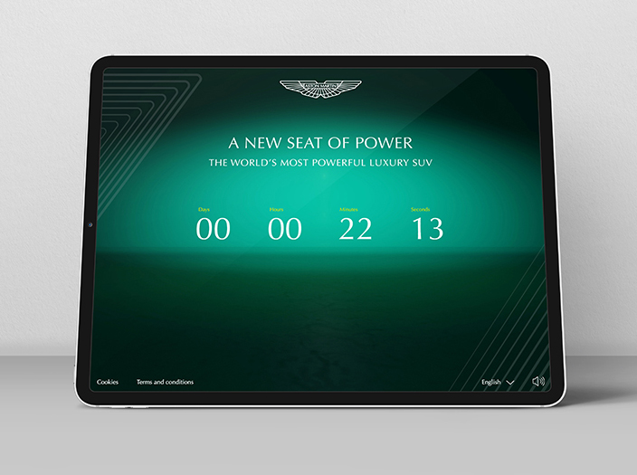 Launch website for the Aston Martin DBX707